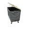 Steele Canvas Basket 10 BU Permanent Truck Blue Vinyl w/Grey Vinyl - 3in Casters - Lockable Wood Cover - Snap & Chain 92LW10VBLUVGRYW3-SC - alternate 2